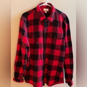 Sonoma Red and black flannel long sleeve shirt
